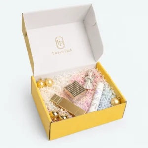 Yellow Cardboard Double-Layer Gift Box - open product view - GB-BM-02-P48