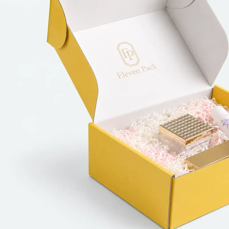 Yellow Cardboard Double-Layer Gift Box - material or structure detail - GB-BM-02-P48