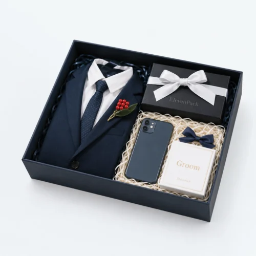 Custom Groomsmen Cardboard Gift Box - open product view - GB-BM-02-P54
