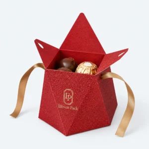 Red Wedding Bridesmaid Cardboard Gift Box - open product view - GB-BM-02-P55 Red Wedding Bridesmaid Cardboard Gift Box - open product view - GB-BM-02-P55