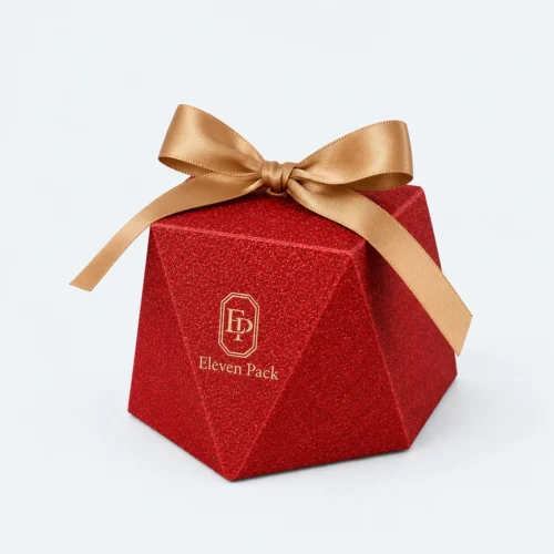 Red Wedding Bridesmaid Cardboard Gift Box - closed product view - GB-BM-02-P55