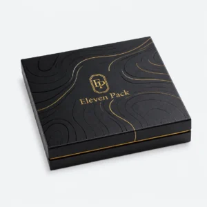 Black Paper Luxury Chocolate Gift Box - closed product view - GB-BM-02-P59 Black Paper Luxury Chocolate Gift Box - closed product view - GB-BM-02-P59