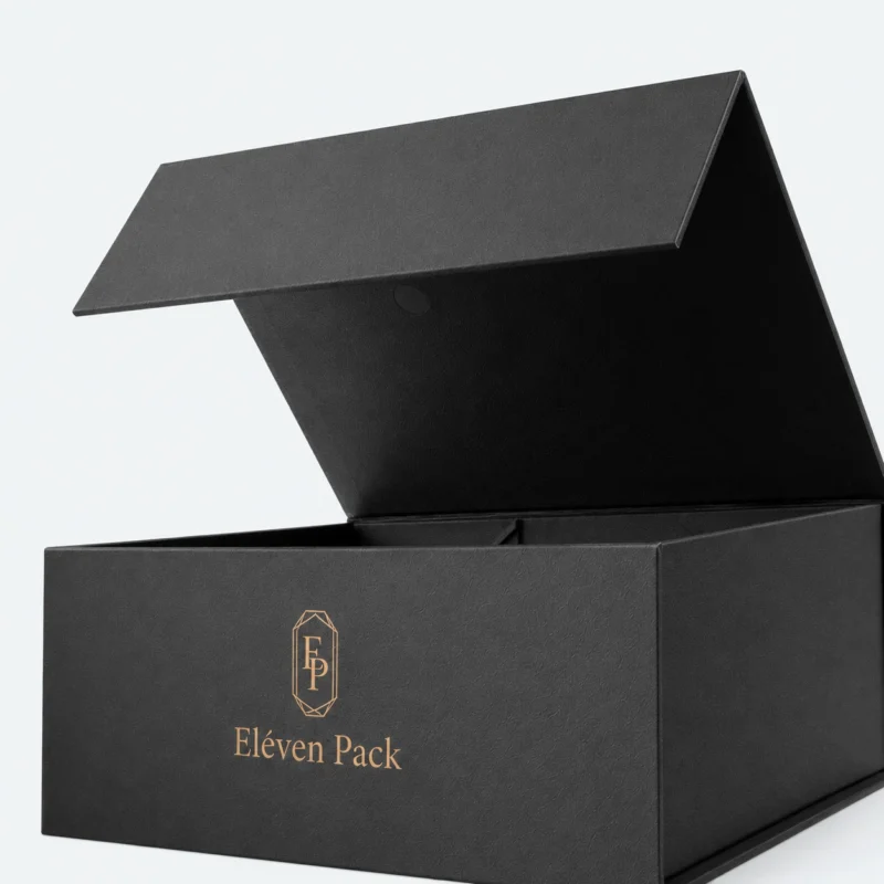 Black Paper Magnetic Closure Flip-Top Premium Gift Box - material or structure detail - GB-BM-02-P6 Black Paper Magnetic Closure Flip-Top Premium Gift Box - material or structure detail - GB-BM-02-P6