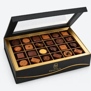 Flip-Top Handmade Cardboard Chocolate Gift Box - material or structure detail - GB-BM-02-P65
