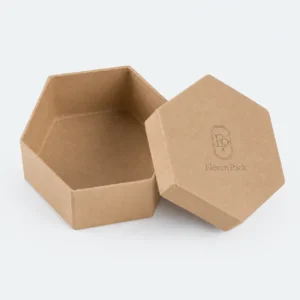 Paper Hexagon Eco-Friendly Gift Box - open product view - GB-BM-02-P67