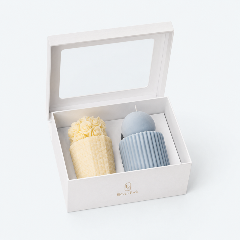 White Rigid Paperboard Flip-Top Gift Box - open product view - GB-BM-02-P73