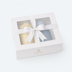 White Rigid Paperboard Flip-Top Gift Box - closed product view - GB-BM-02-P73