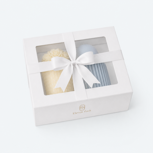 White Rigid Paperboard Flip-Top Gift Box - closed product view - GB-BM-02-P73
