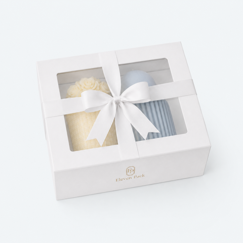 White Rigid Paperboard Flip-Top Gift Box - closed product view - GB-BM-02-P73