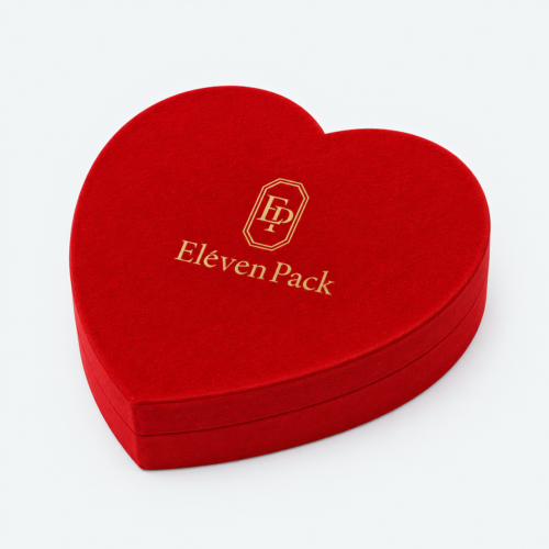 Red Heart-Shaped Cardboard Chocolate Gift Box - closed product view - GB-BM-02-P74
