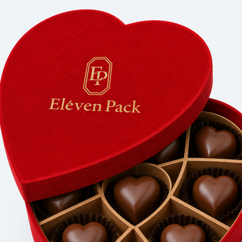 Red Heart-Shaped Cardboard Chocolate Gift Box - material or structure detail - GB-BM-02-P74