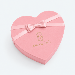 Pink Heart-Shaped Cardboard Chocolate Gift Box - closed product view - GB-BM-02-P75