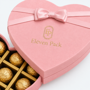 Pink Heart-Shaped Cardboard Chocolate Gift Box - material or structure detail - GB-BM-02-P75