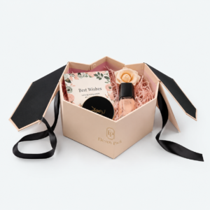 Three-Color Heart-Shaped Cardboard Gift Box - open product view - GB-BM-02-P76