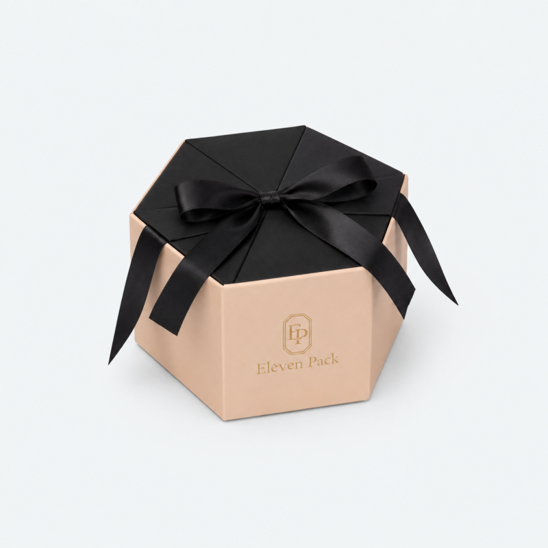 Three-Color Heart-Shaped Cardboard Gift Box - closed product view - GB-BM-02-P76