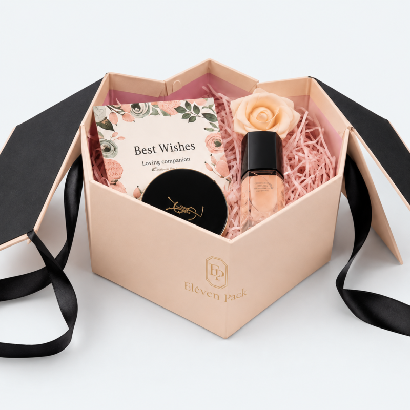 Three-Color Heart-Shaped Cardboard Gift Box - material or structure detail - GB-BM-02-P76