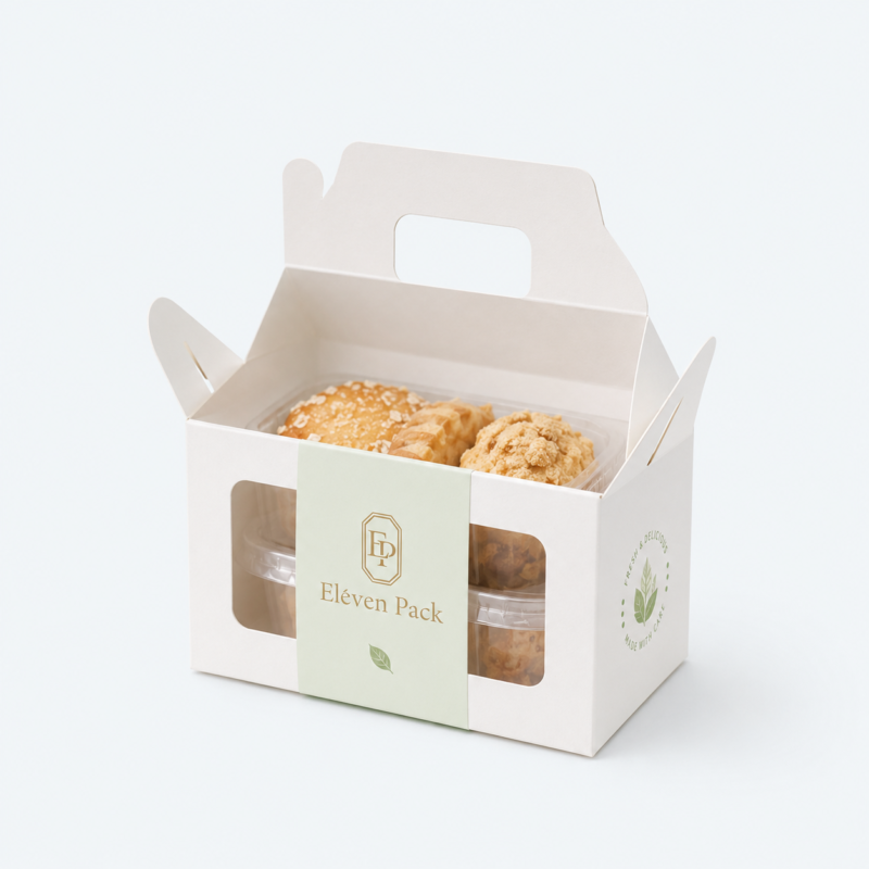 White Eco-Friendly Cardboard Food Packaging Box - open product view - GB-BM-02-P78
