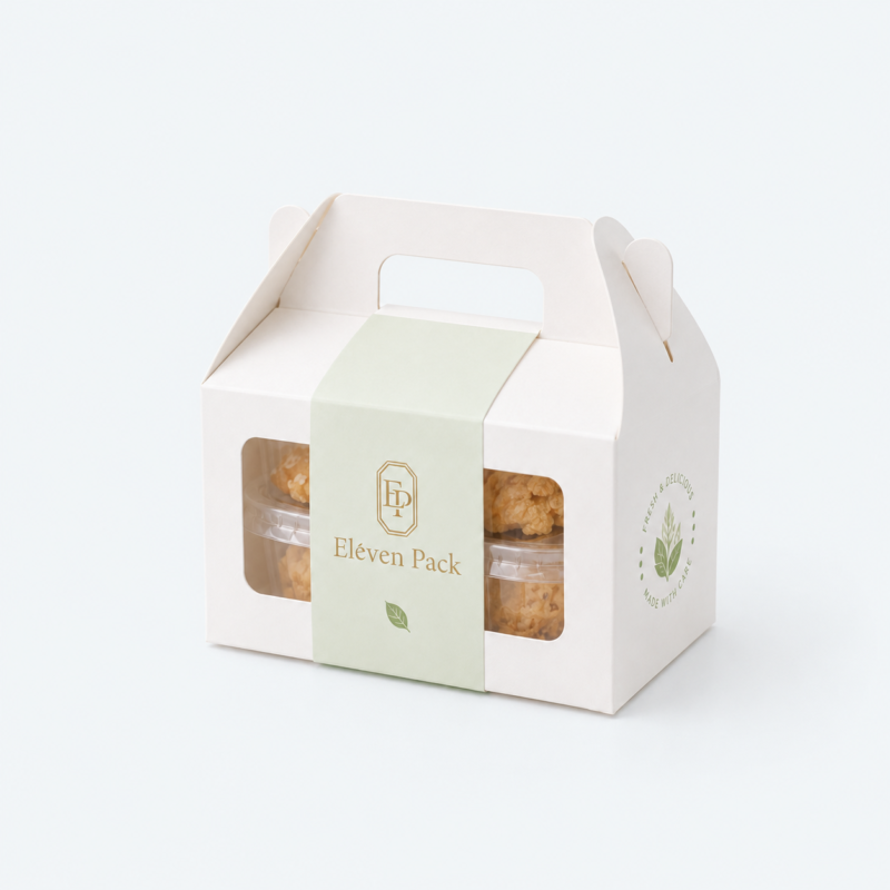White Eco-Friendly Cardboard Food Packaging Box - closed product view - GB-BM-02-P78