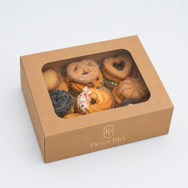 Kraft Paper Eco-Friendly Food Packaging Box - closed product view - GB-BM-02-P83 Kraft Paper Eco-Friendly Food Packaging Box - closed product view - GB-BM-02-P83