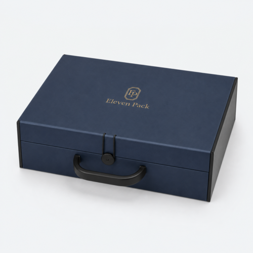 Blue Luxury Corporate Cardboard Gift Box - closed product view - GB-BM-02-P84