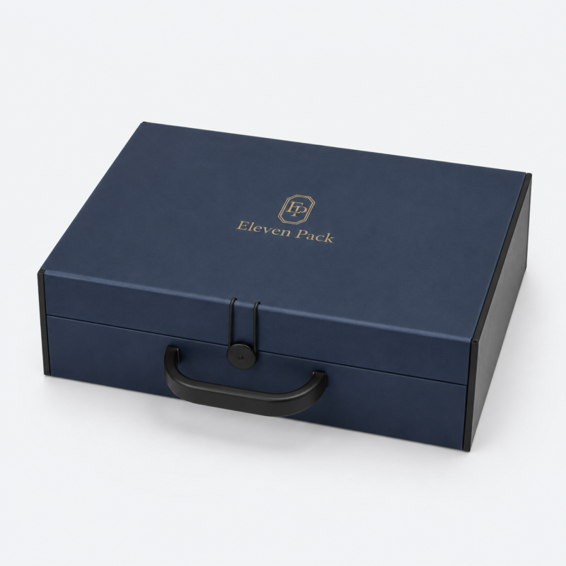Blue Luxury Corporate Cardboard Gift Box - closed product view - GB-BM-02-P84