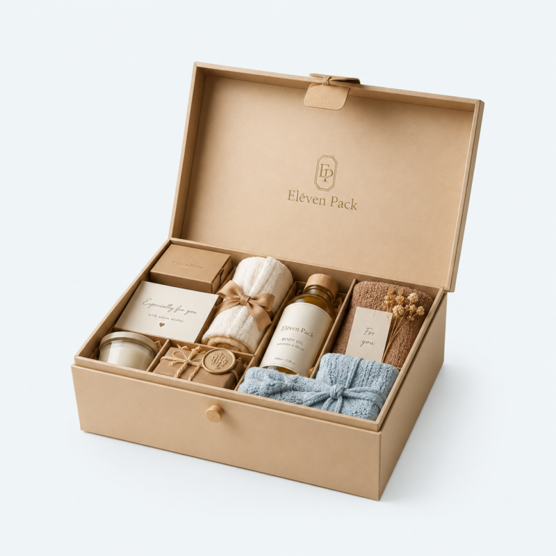 Ivory Fabric Multifunctional Birthday Gift Box - open product view - GB-BM-03-P11 Ivory Fabric Multifunctional Birthday Gift Box - open product view - GB-BM-03-P11
