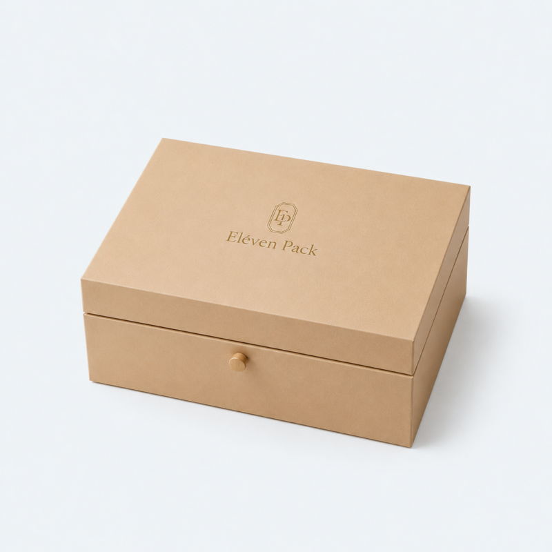 Ivory Fabric Multifunctional Birthday Gift Box - closed product view - GB-BM-03-P11 Ivory Fabric Multifunctional Birthday Gift Box - closed product view - GB-BM-03-P11
