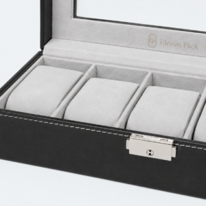 Black Leather Window Luxury Watch Gift Box - material or structure detail - GB-BM-04-P1 Black Leather Window Luxury Watch Gift Box - material or structure detail - GB-BM-04-P1