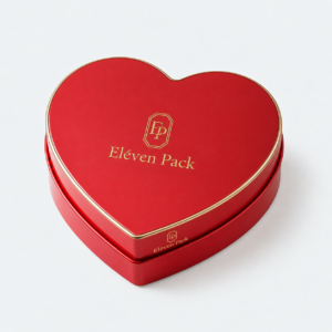 Tin Heart-Shaped Chocolate Gift Box - closed product view - GB-BM-05-1