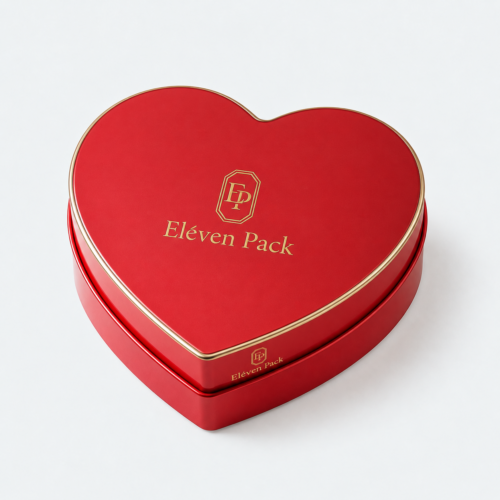 Tin Heart-Shaped Chocolate Gift Box - closed product view - GB-BM-05-1