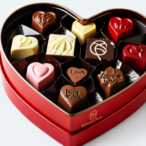 Tin Heart-Shaped Chocolate Gift Box - material or structure detail - GB-BM-05-1