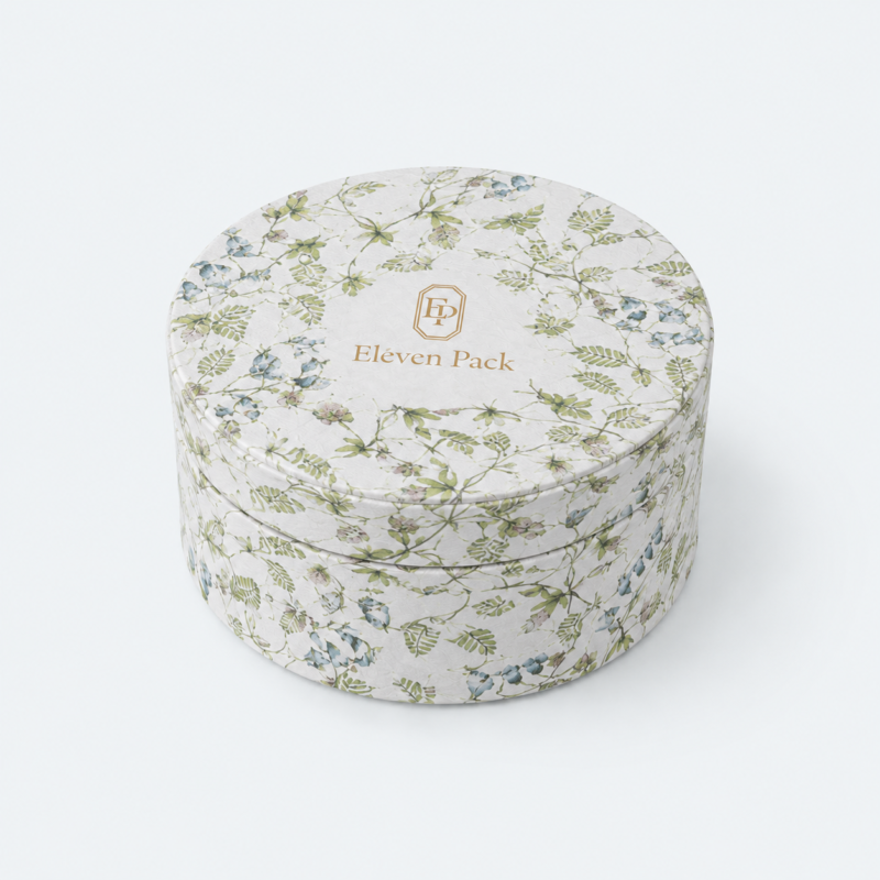 Paper Leaf Illustration Hat Gift Box - closed product view - GB-BM-05-P5 Paper Leaf Illustration Hat Gift Box - closed product view - GB-BM-05-P5