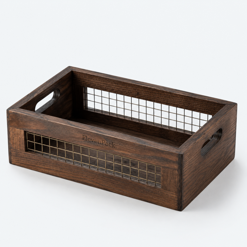 Wooden Multifunctional Gift Basket Box - open product view - GB-BM-06-P22