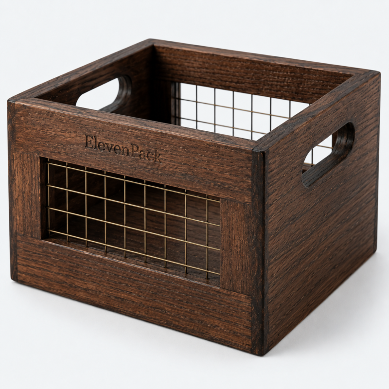 Wooden Multifunctional Gift Basket Box - closed product view - GB-BM-06-P22