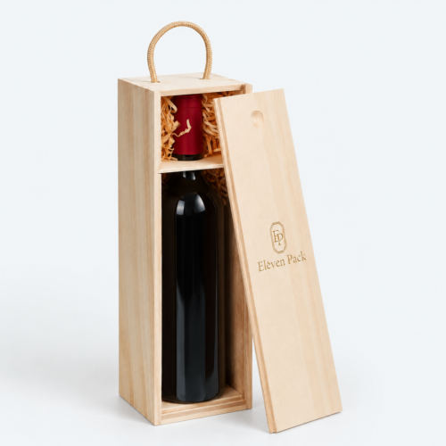 Wooden Wine Gift Box - open product view - GB-BM-06-P23