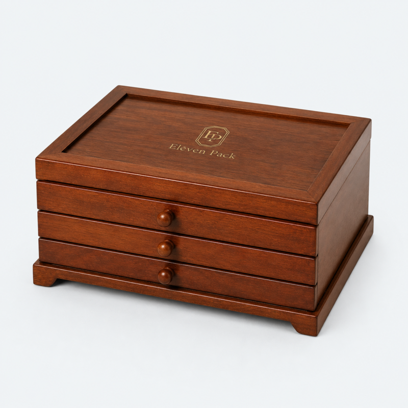 Wooden Luxury Jewelry Organizer Bag - closed product view - GB-BM-06-P25 Wooden Luxury Jewelry Organizer Bag - closed product view - GB-BM-06-P25