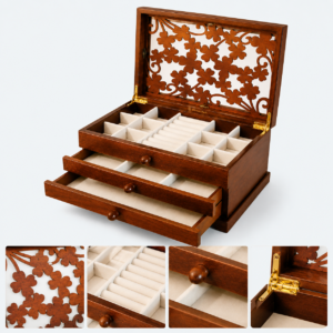 Wooden Luxury Jewelry Organizer Bag - material or structure detail - GB-BM-06-P25 Wooden Luxury Jewelry Organizer Bag - material or structure detail - GB-BM-06-P25