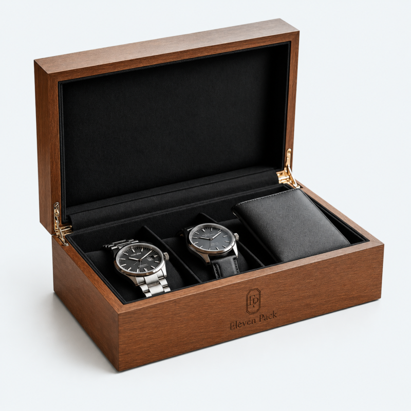 Luxury Wooden Watch Gift Box - open product view - GB-BM-06-P27