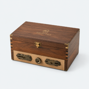 Wooden Double-Layer Luxury Jewelry Gift Box - closed product view - GB-BM-06-P28