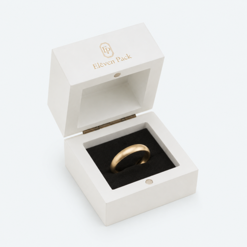 White Wooden Jewelry Gift Box - open product view - GB-BM-06-P3