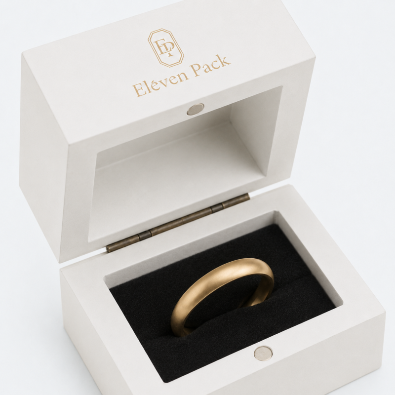 White Wooden Jewelry Gift Box - material or structure detail - GB-BM-06-P3