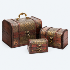 Wooden Baroque Luxury Gift Box - open product view - GB-BM-06-P31