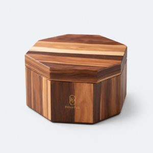 Wooden Hexagon Gift Box - closed product view - GB-BM-06-P32