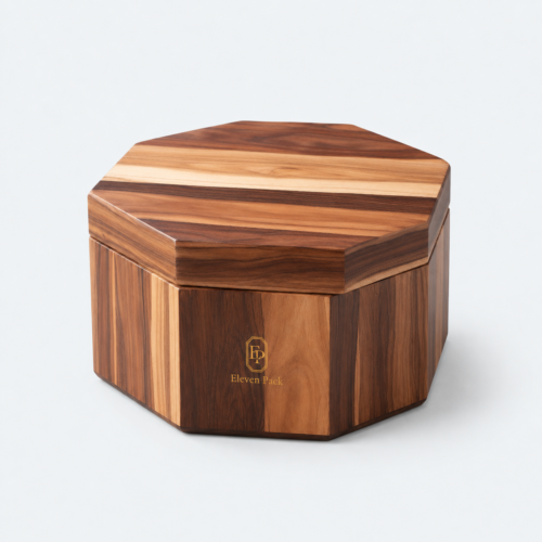 Wooden Hexagon Gift Box - closed product view - GB-BM-06-P32