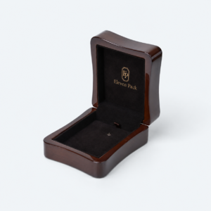 Brown Wooden Hinged Premium Jewelry Gift Box - open product view - GB-BM-06-P34 Brown Wooden Hinged Premium Jewelry Gift Box - open product view - GB-BM-06-P34