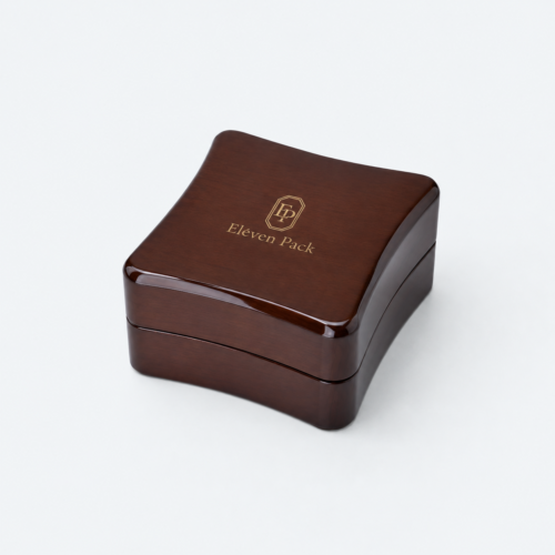 Brown Wooden Hinged Premium Jewelry Gift Box - closed product view - GB-BM-06-P34