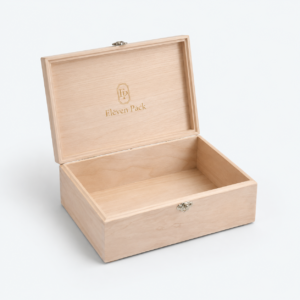Wooden Custom Handmade Gift Box - open product view - GB-BM-06-P35