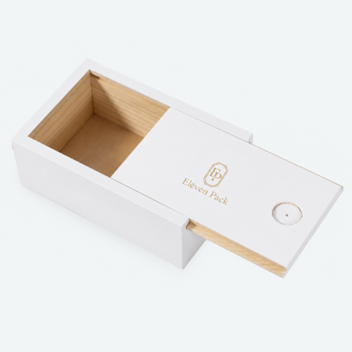 White Wooden Drawer Jewelry Gift Box - open product view - GB-BM-06-P4