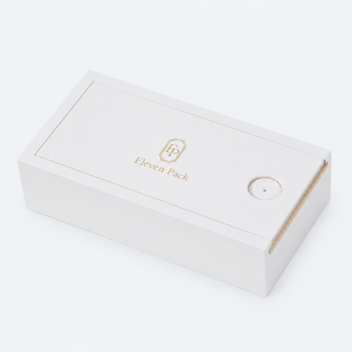 White Wooden Drawer Jewelry Gift Box - closed product view - GB-BM-06-P4