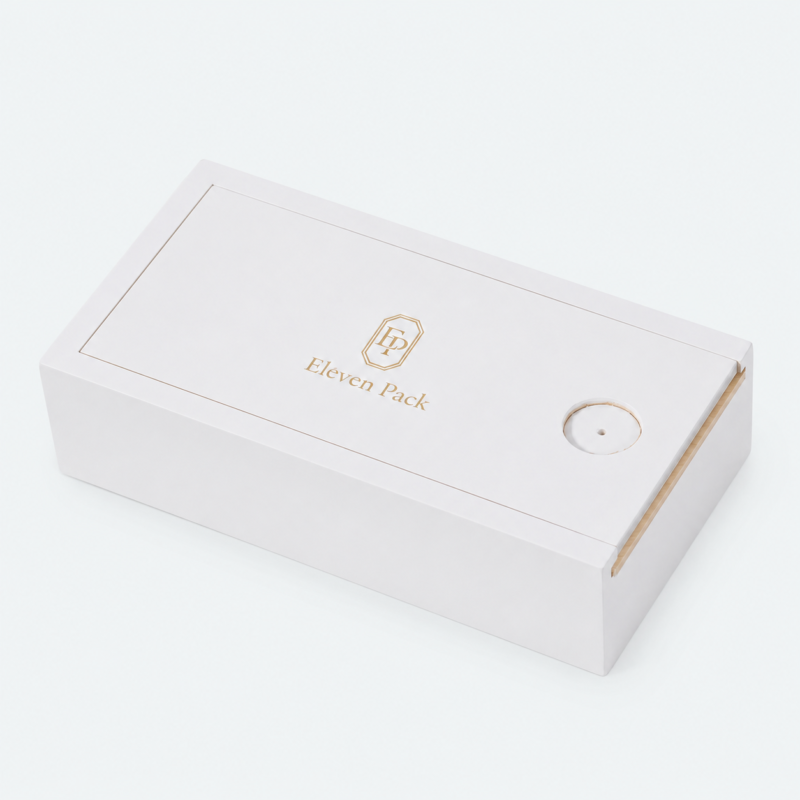 White Wooden Drawer Jewelry Gift Box - closed product view - GB-BM-06-P4